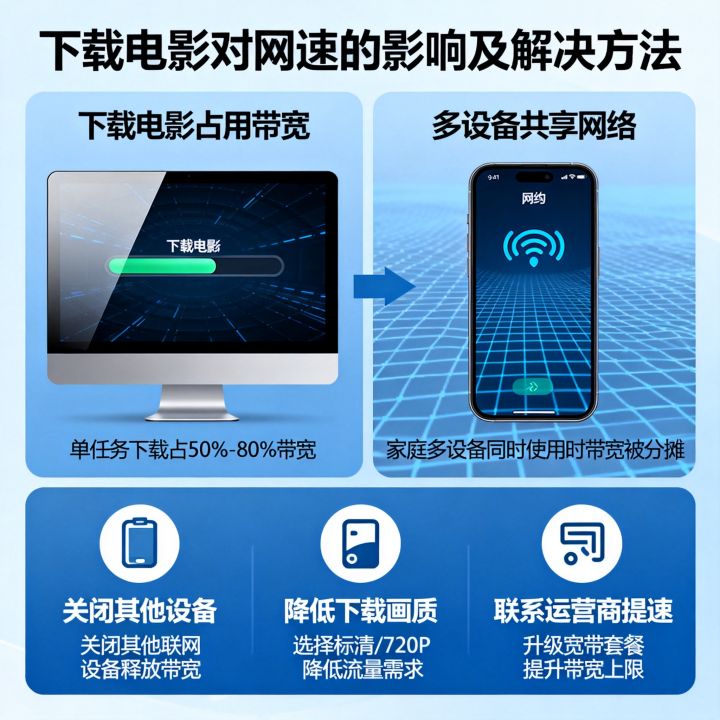 下载电影影响网速吗，下载电影时网速慢怎么办？