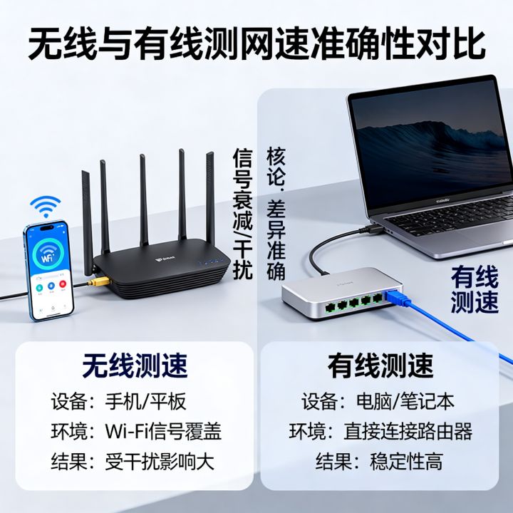 无线和有线测网速哪个准，宽带测速用无线还是有线更准确