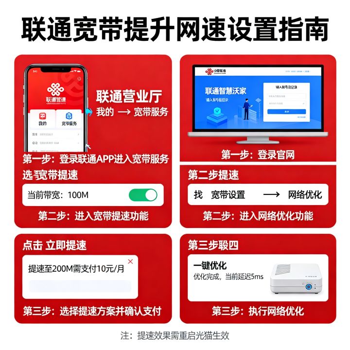 联通怎样设置网速变快，联通宽带网速慢怎么设置才能提升网速？