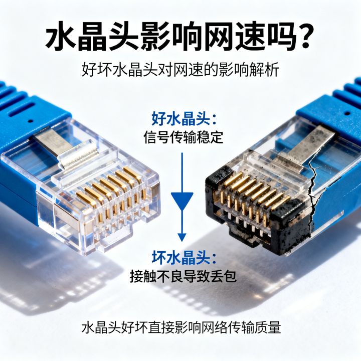 水晶头影响网速吗，水晶头好坏会影响网速快慢吗