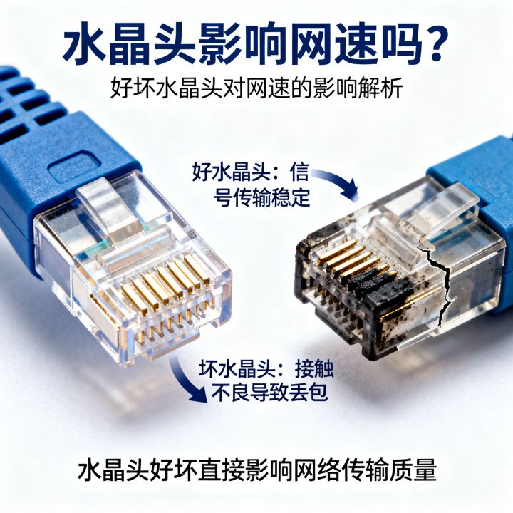 水晶头影响网速吗，水晶头好坏会影响网速快慢吗