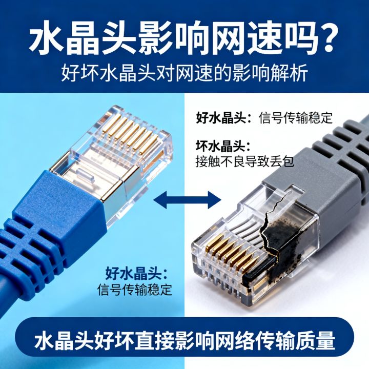 水晶头影响网速吗，水晶头好坏会影响网速快慢吗