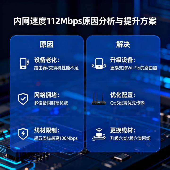 内网速度只有112是什么原因，如何提升内网传输速度？