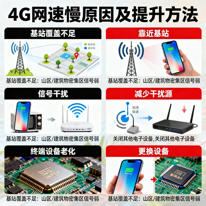 汇聚4G网速慢是什么原因？4G网速怎么提升最快