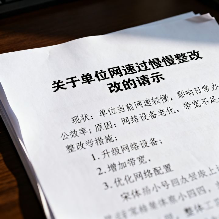 单位网速过慢整改请示，单位网速太慢怎么整改上报？