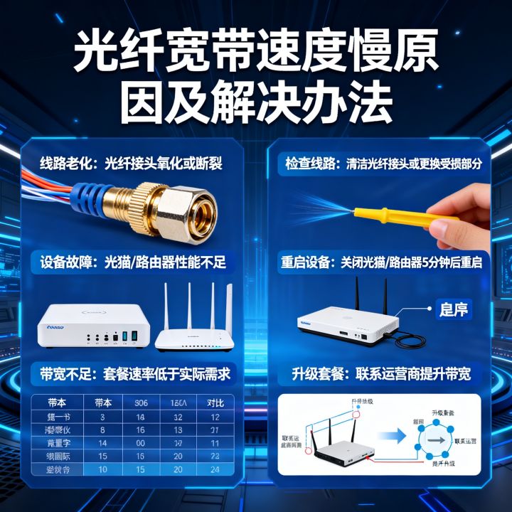 光纤网速差原因，为什么光纤宽带速度慢怎么办？