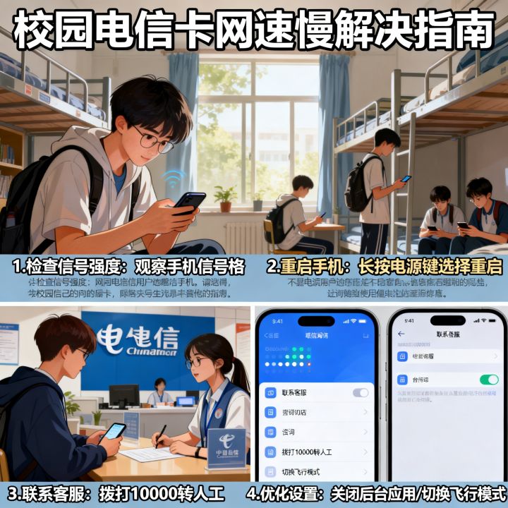 学校电信卡网速好慢怎么办，校园电信卡网速慢怎么解决