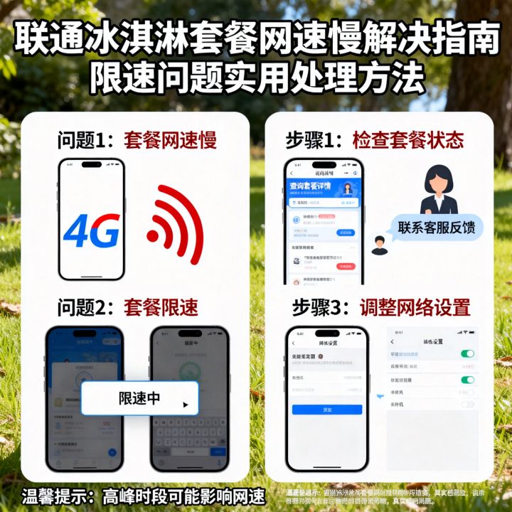 联通冰淇淋套餐网速慢怎么办，冰淇淋套餐限速网速慢怎么解决
