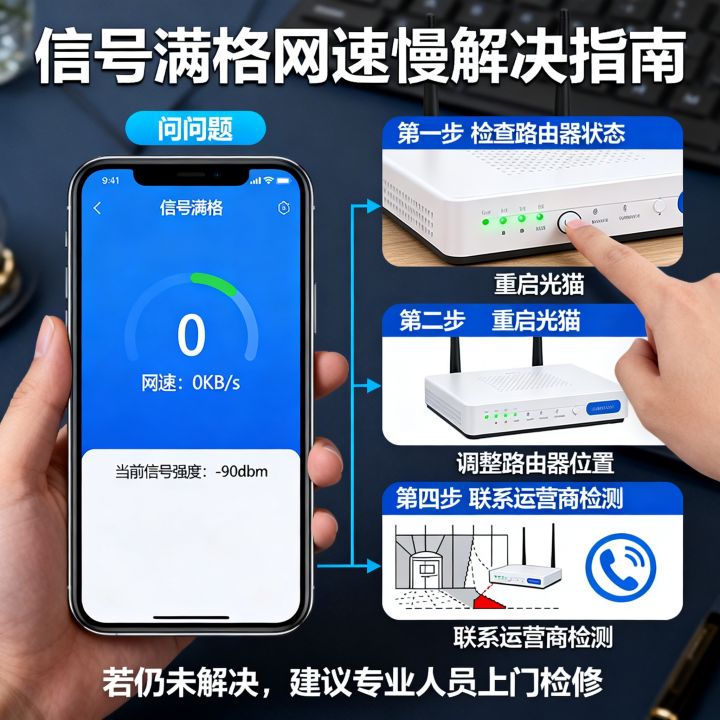 -90dbm没网速怎么办，信号满格网速慢怎么解决