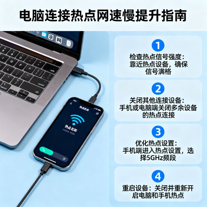 电脑连接热点网速太慢，怎么提升网速？