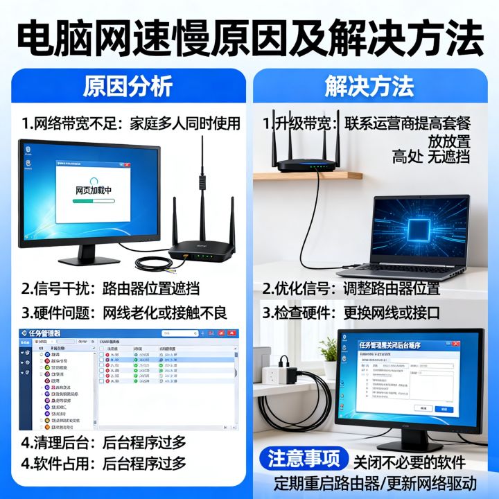 电脑网速慢怎么解决，为什么电脑上网速度很慢