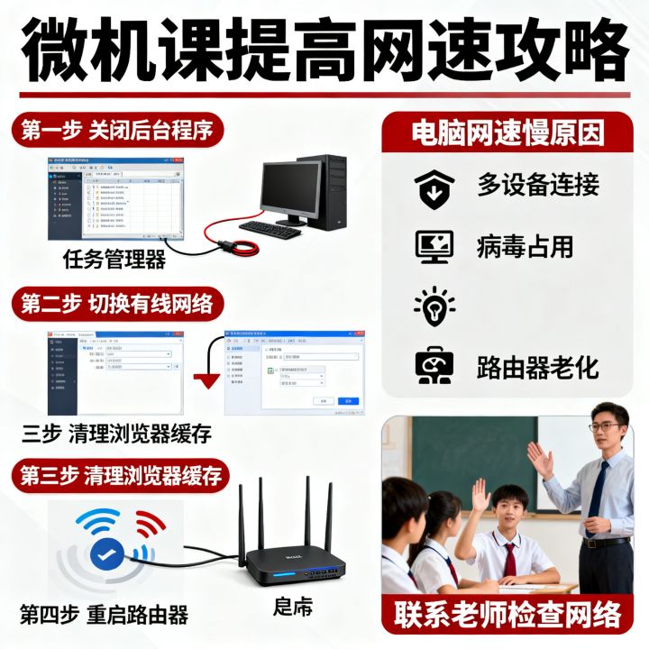 微机课上如何提高网速，电脑网速慢怎么办