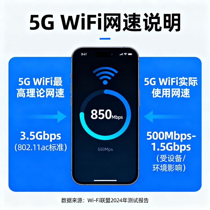 5gwifi最高网速是多少，5gwifi实际网速能达到多少？