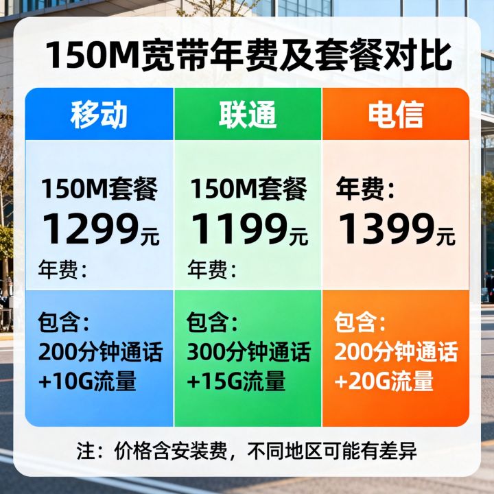 150网速年费多少钱?宽带套餐价格,移动联通电信资费对比 150网速年费多少钱?宽带套餐价格,移动联通电信资费对比