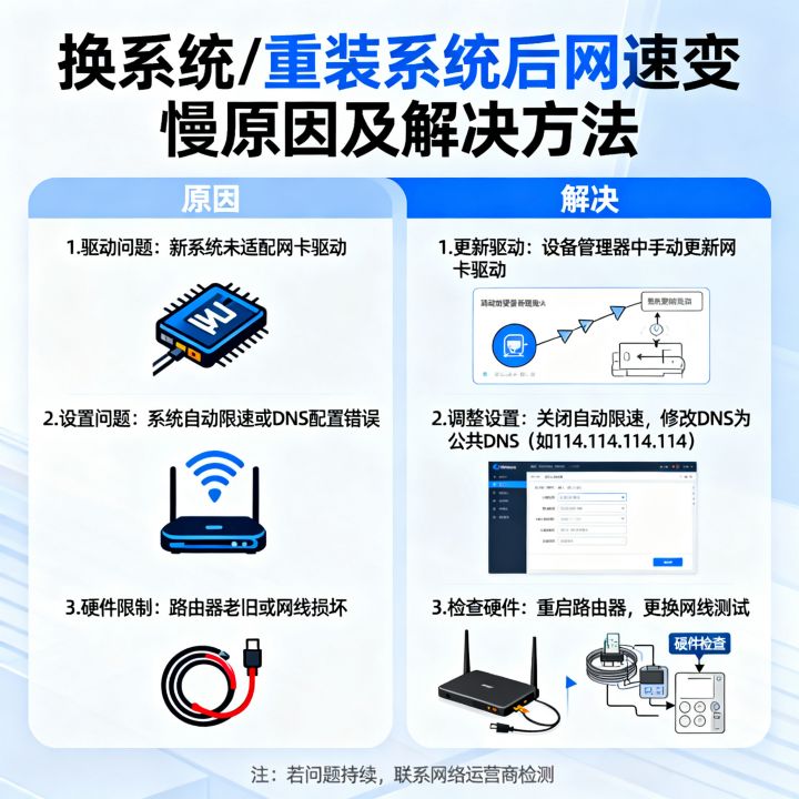 换系统之后网速变慢怎么办，重装系统后网速慢怎么解决是什么原因？