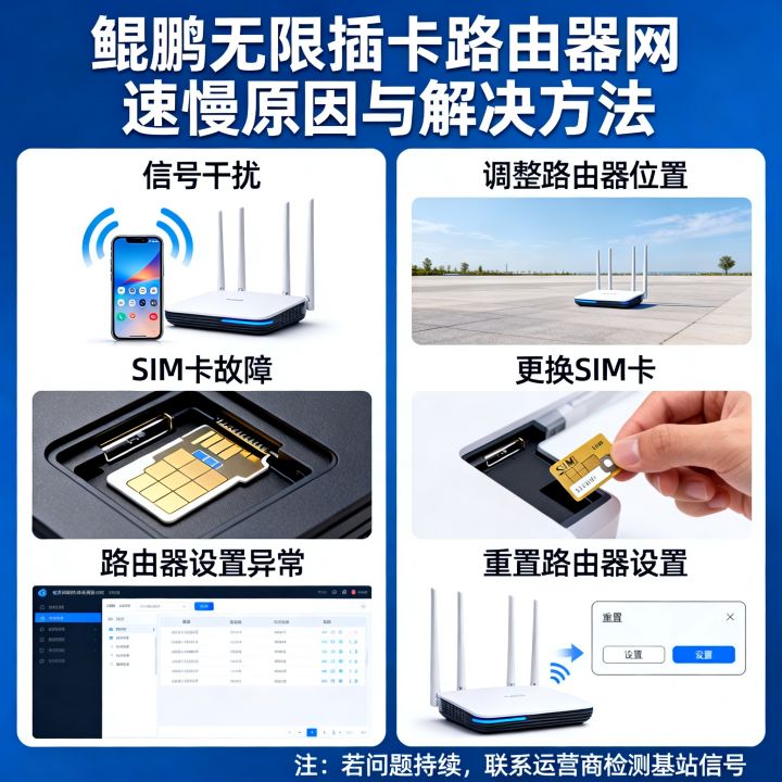鲲鹏无限插卡网速很慢是什么原因，插卡路由器网速慢怎么解决？