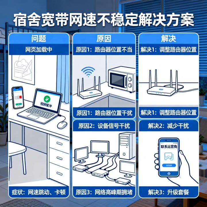 宿舍宽带网速跳动很卡怎么办,网络不稳定的原因 宿舍宽带网速跳动很卡怎么办,网络不稳定的原因