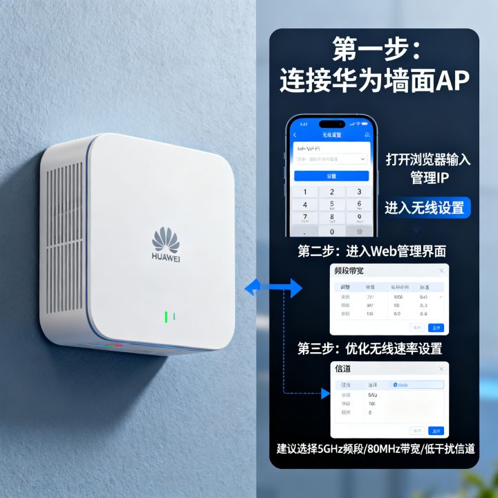 华为墙面AP怎么设置网速？无线速率优化技巧