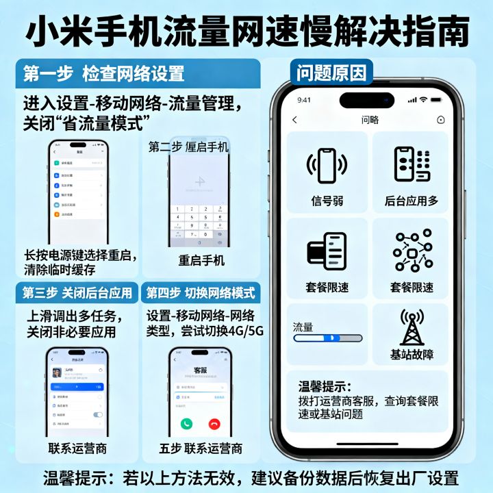 小米流量网速特别卡怎么办，小米手机流量网速慢怎么解决？