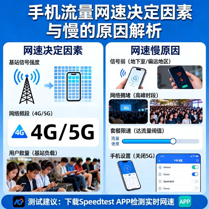 用流量哪里决定网速？手机流量网速慢是什么原因