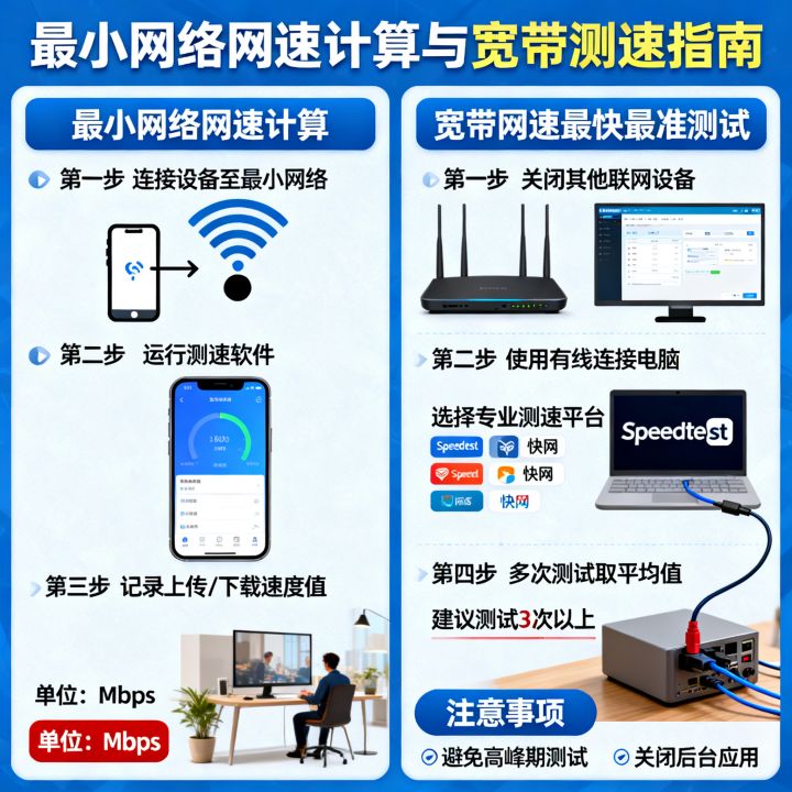 最小网络怎么算网速，宽带网速怎么测最快最准