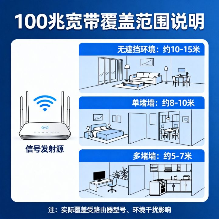 一百兆网速能用多远，100兆宽带覆盖范围多大
