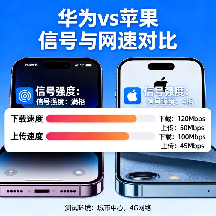 华为跟苹果对比网速，哪个信号更好网速更快？