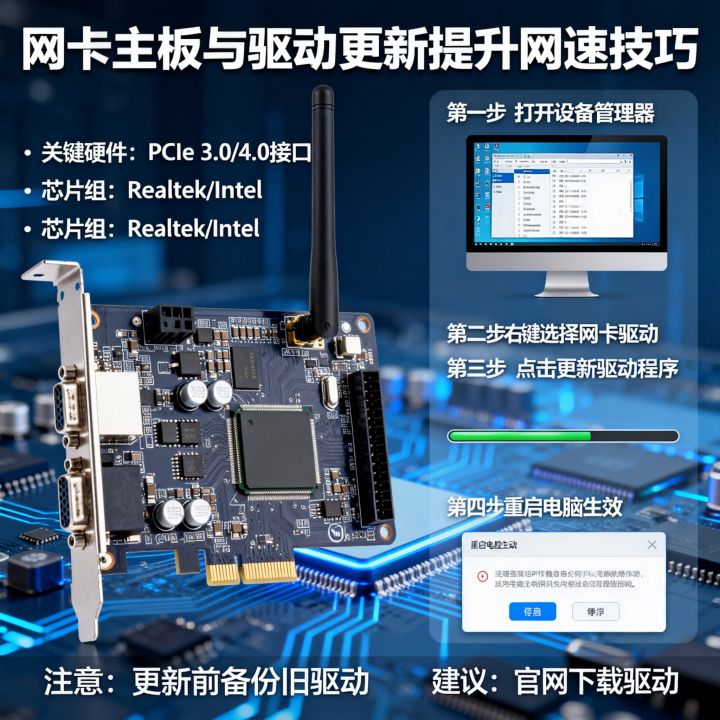 网卡主板怎么网速更快，网卡驱动更新提升网络速度技巧