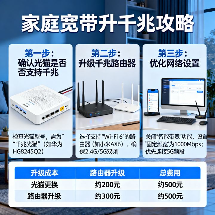 宽带如何升千兆网速？家庭网络提速需要换光猫吗，怎么设置最划算？