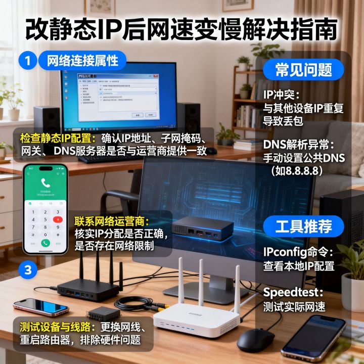 改静态IP后网速变慢怎么办，静态IP网速慢怎么解决