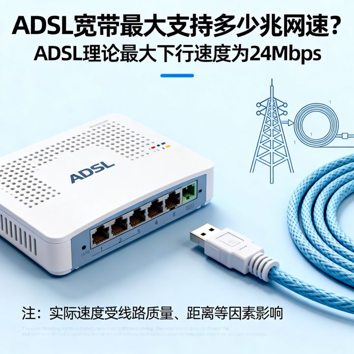 adsl能用多大网速，adsl宽带最大支持多少兆网速？