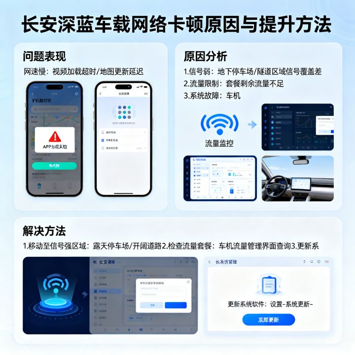 长安深蓝网速慢怎么回事，车载网络卡顿提升方法