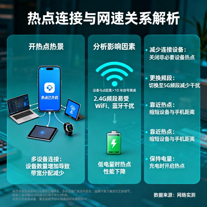 热点连接影响网速吗，手机开热点网速变慢怎么解决