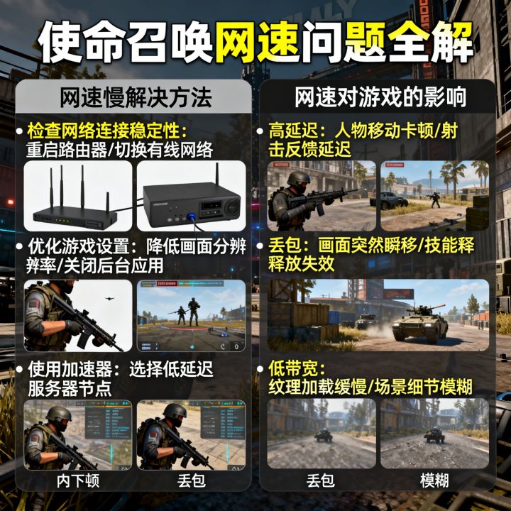 使命召唤网速慢怎么办，使命召唤网速对游戏有哪些影响