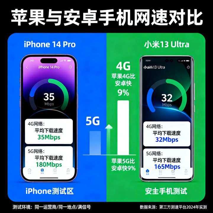 苹果对比安卓网速哪个快？手机网速差距有多大
