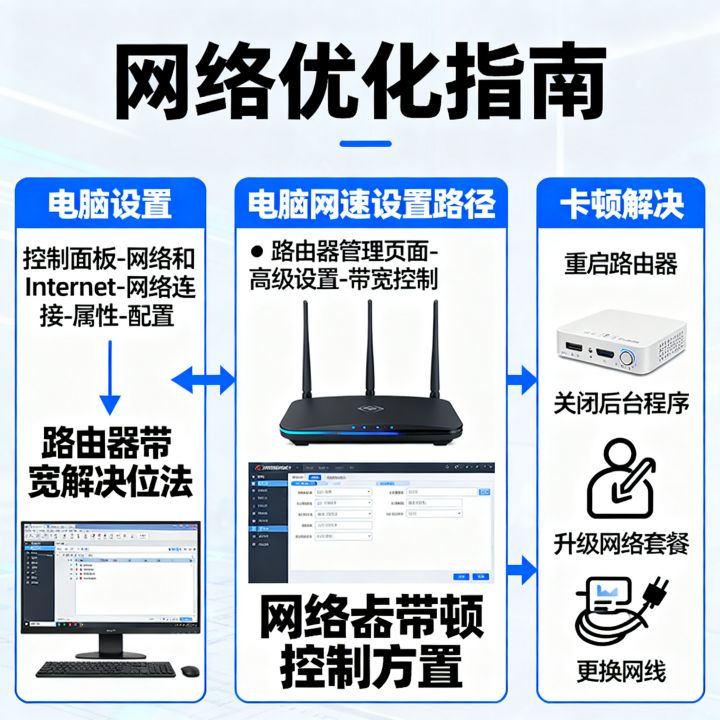 电脑网速哪里设置？路由器带宽控制在哪，网络卡顿解决妙招